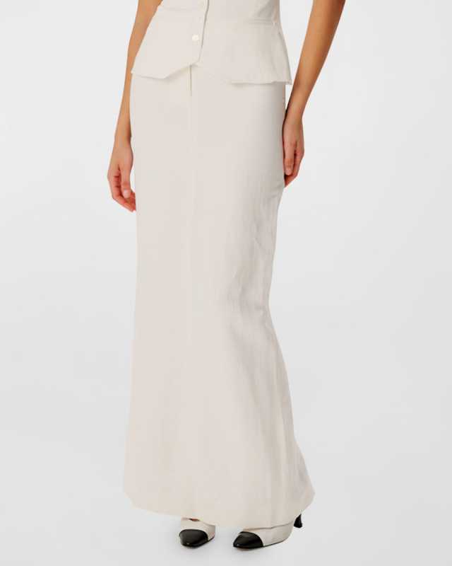 Koko Tailored Linen Maxi Skirt
