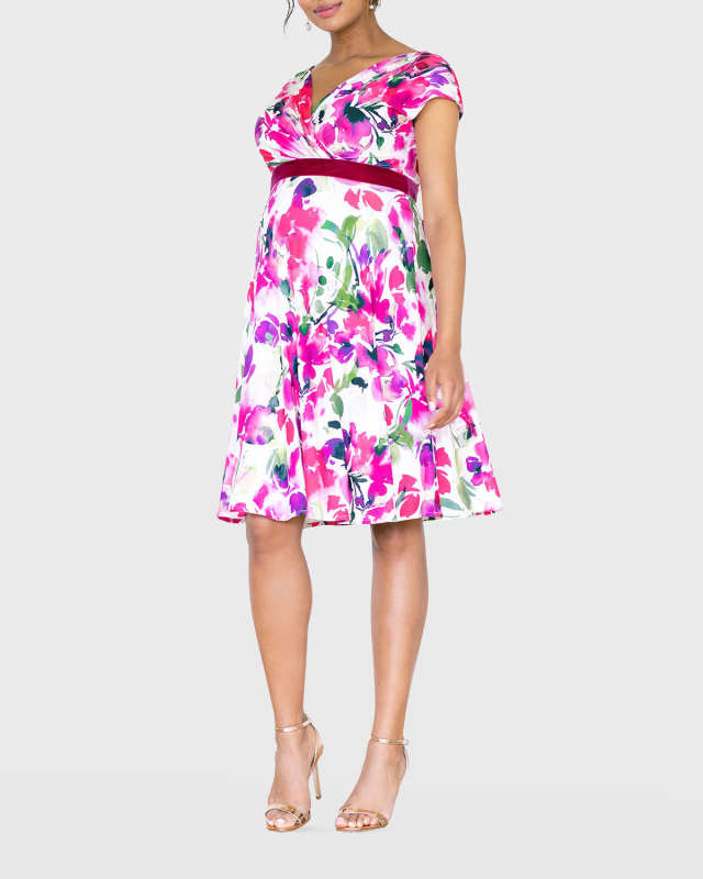 Maternity Alessandra Bright Watercolor Dress
