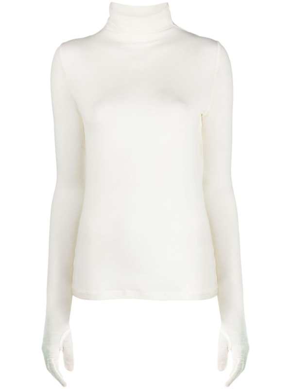glove-sleeved tencel-blend blouse