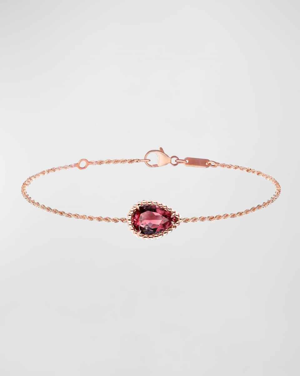 Serpent Boheme 18K Rose Gold Garnet Motif Bracelet