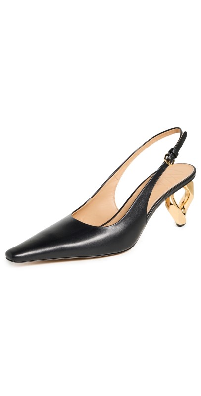 JW Anderson Chain Heel Slingbacks Black