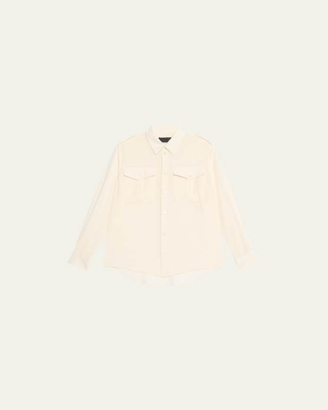 Jeanette Silk Button-Front Top