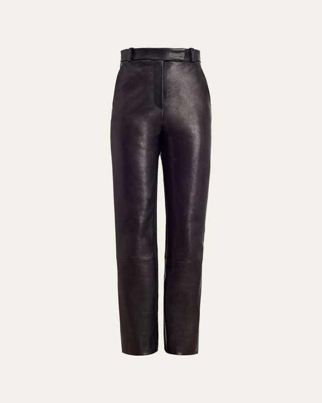 Emile Straight Leg Leather Pants