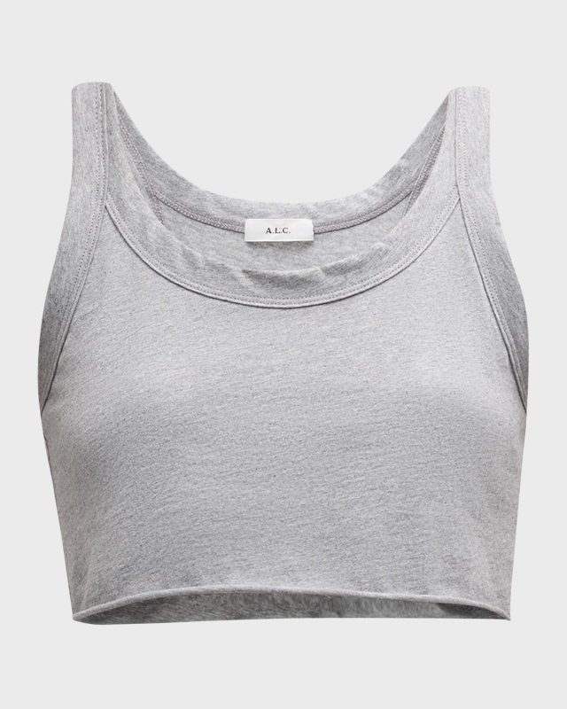 Halsey Cropped Scoop-Neck Tank Top