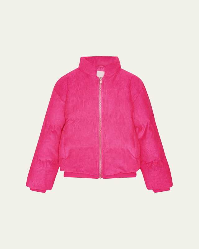 Girl's Helina Ribbed Puffer Jacket, Size 4-7