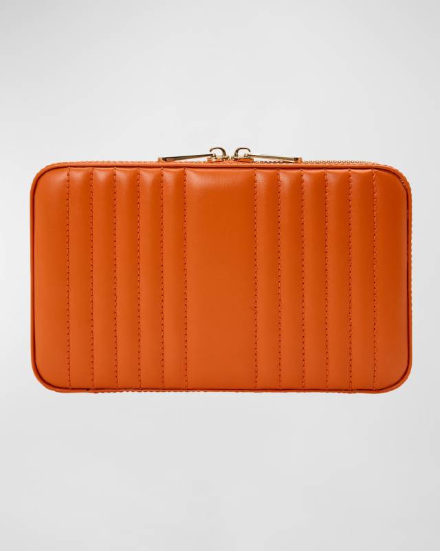 Maria Rectangle Quilted Zip Jewelry Case