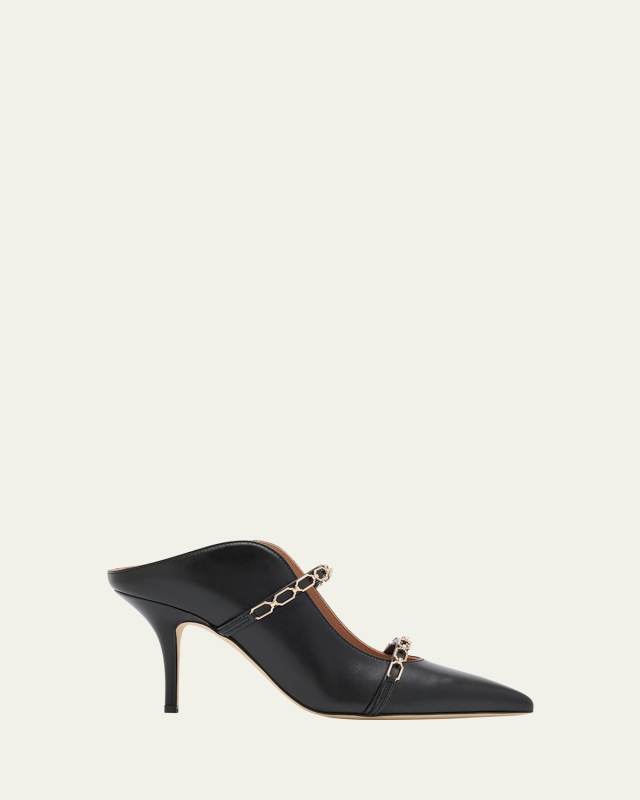 Maureen Leather Chain Dual-Band Mule Pumps