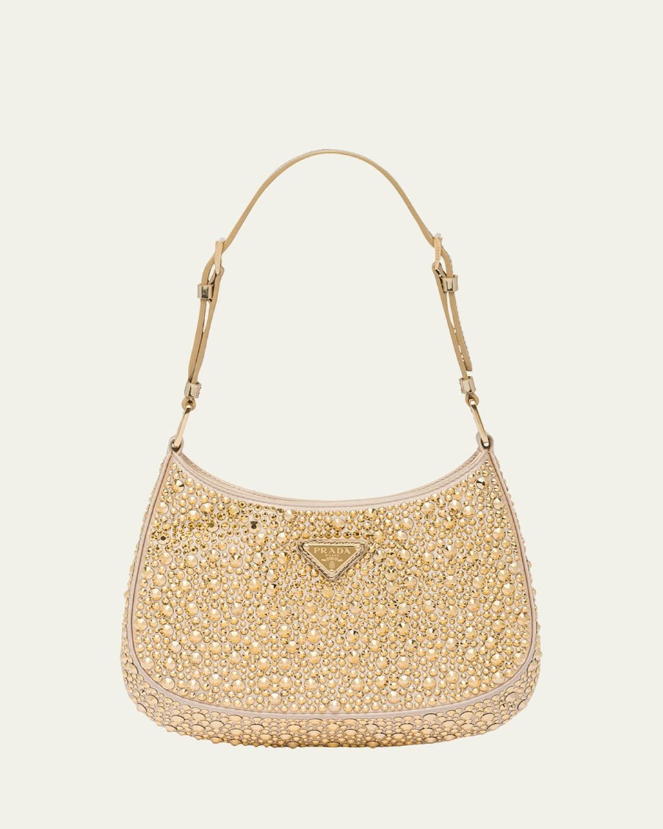 Cleo Crystal Logo Hobo Bag