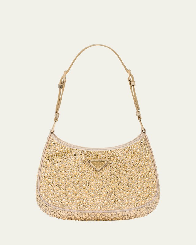 Cleo Crystal Logo Hobo Bag