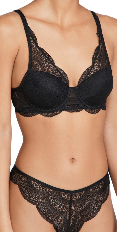 Simone Perele Karma 3D Molded With Triangle Lace Bra Black