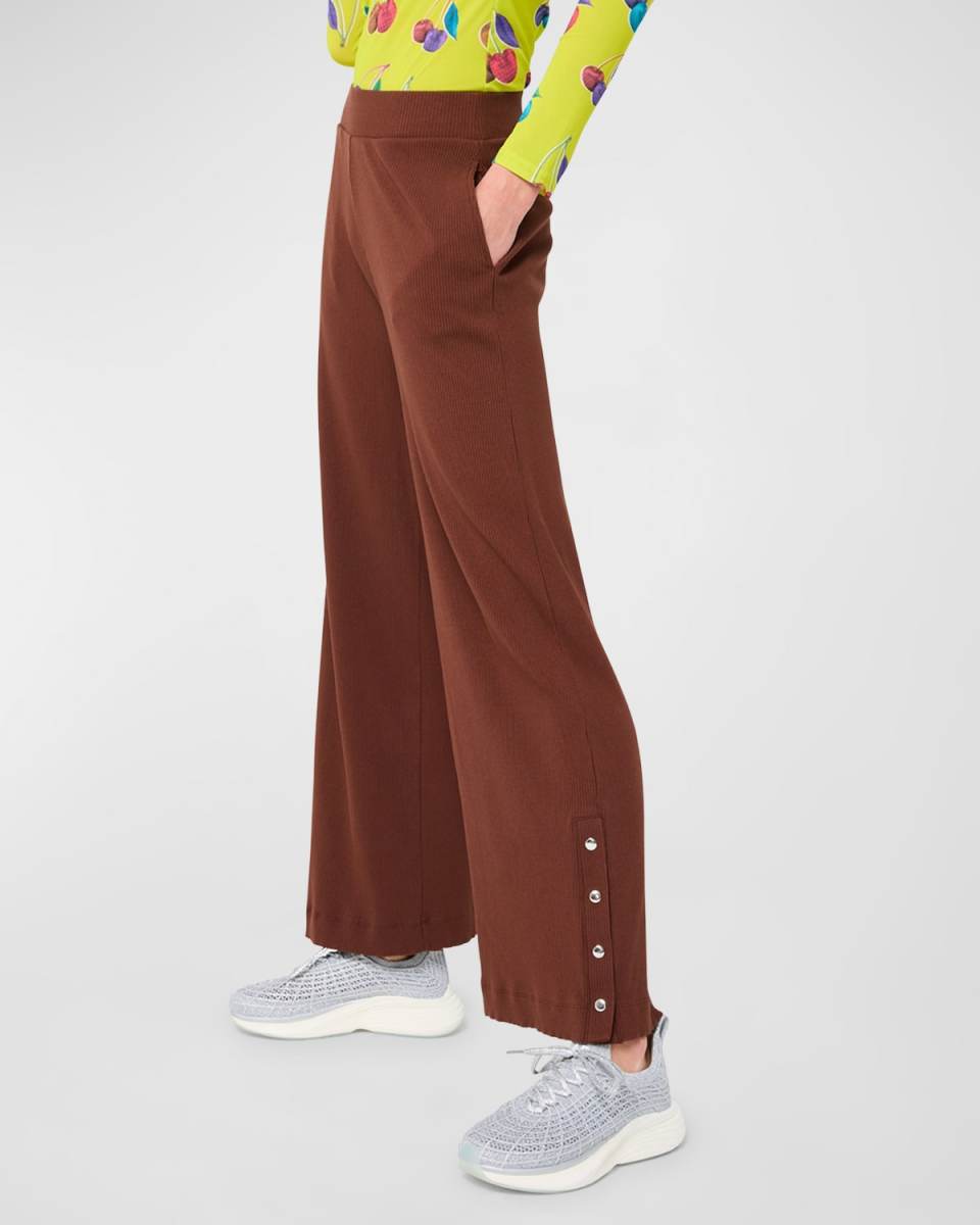 Cafe Rib Wide-Leg Pants