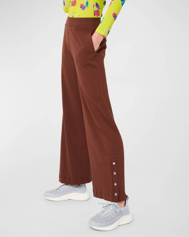 Cafe Rib Wide-Leg Pants