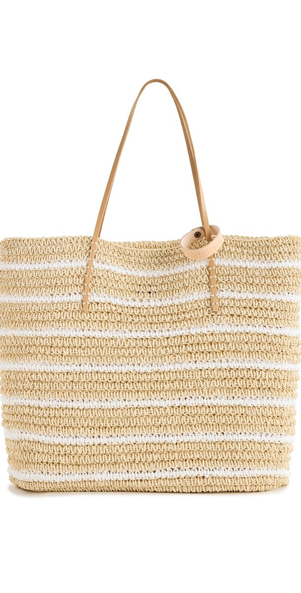 Hat Attack Stella Stripe Tote Natural/White