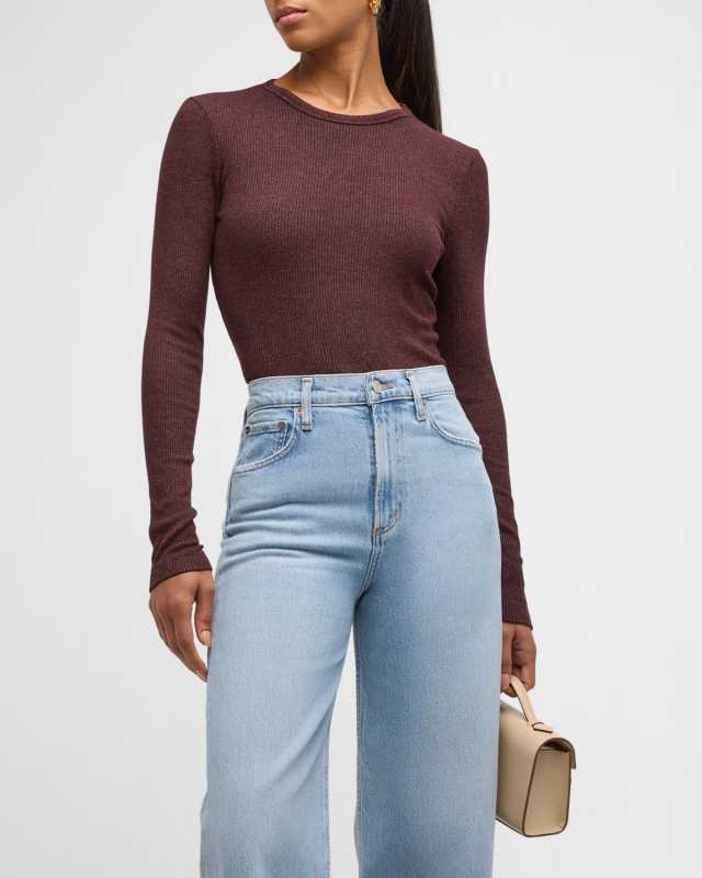 Delphi Ribbed Slim Long-Sleeve T