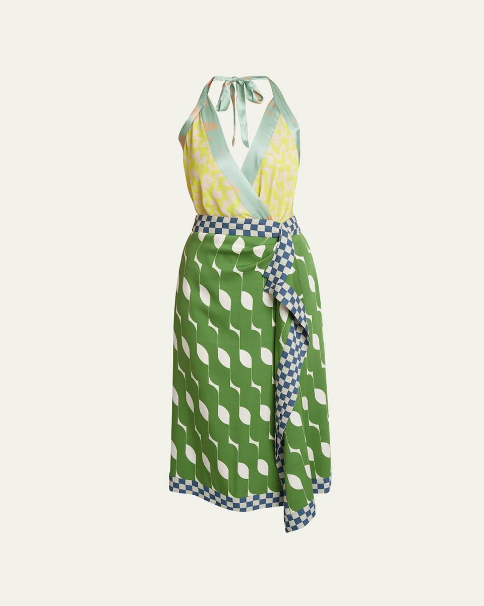 Dole Printed Silk Midi Dress
