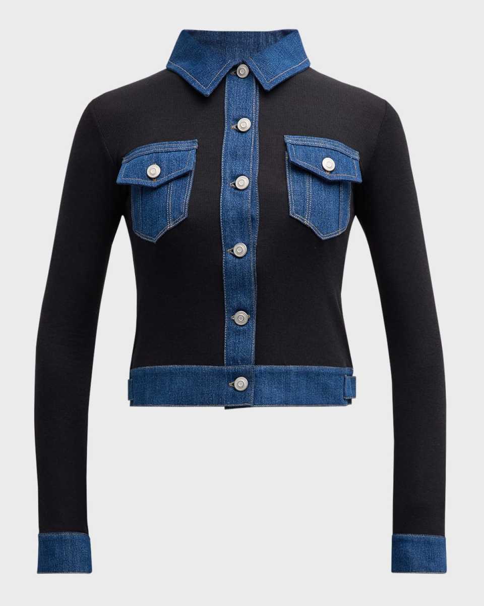 Second-Skin Rib Denim Top