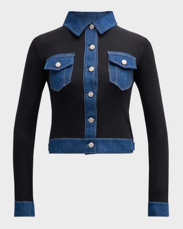 Second-Skin Rib Denim Top