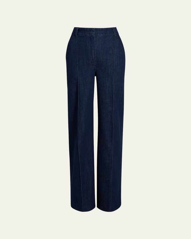 High Rise Denim Trousers