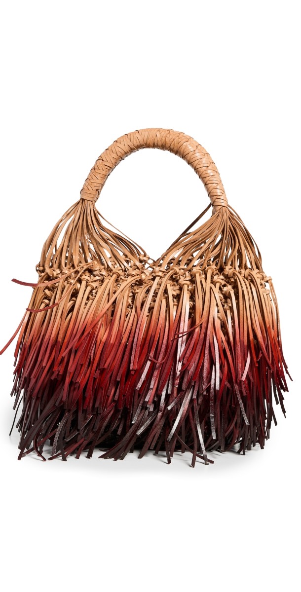 Ulla Johnson Valeria Small Fringe Hobo Bag Pomegranate Ombr