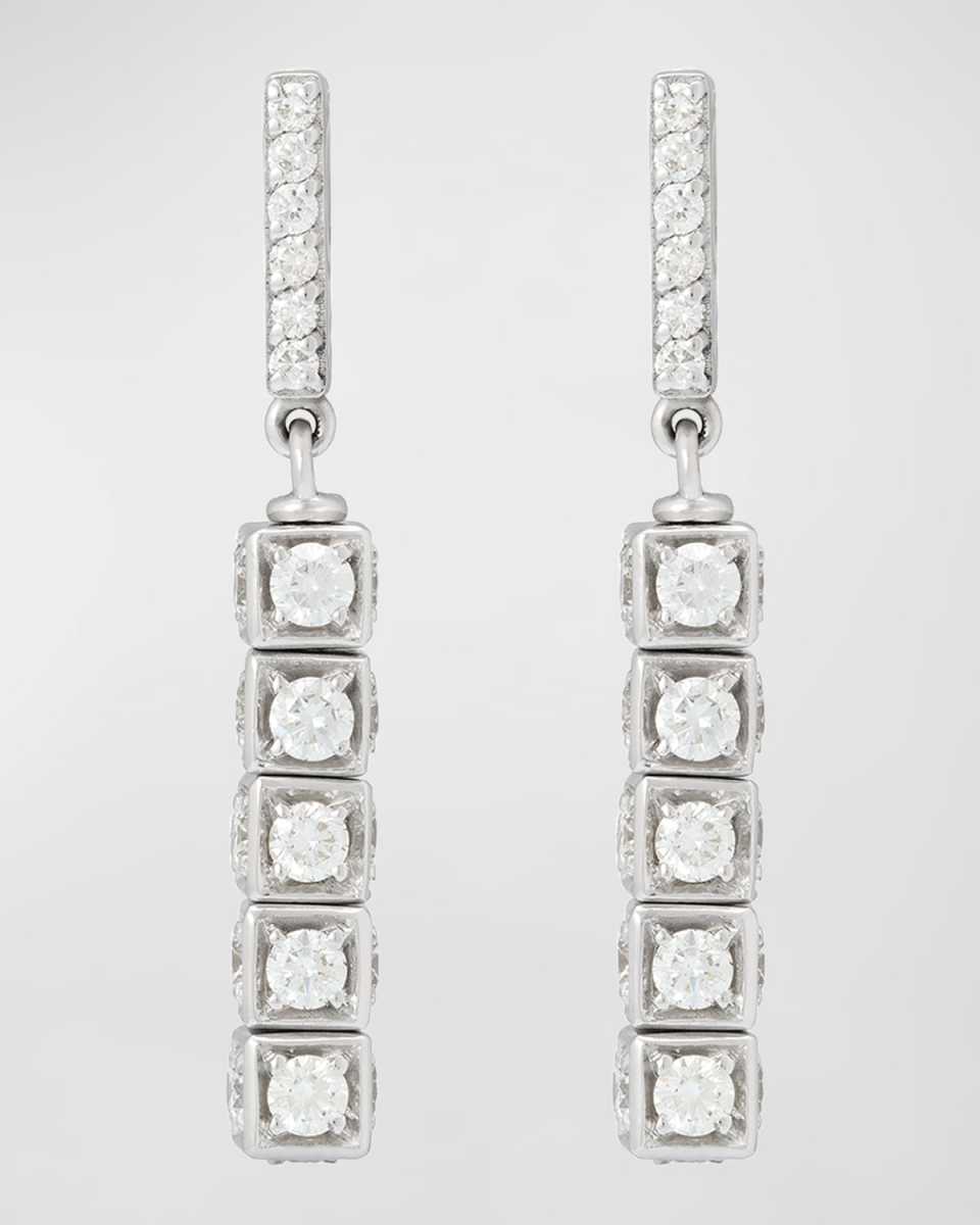 Faro Long Drop Earrings with Diamonds