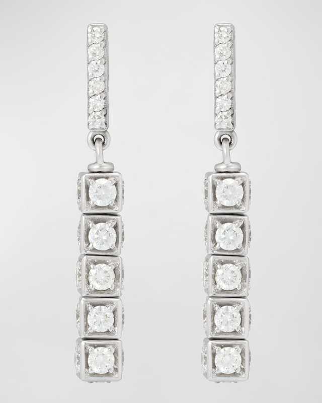 Faro Long Drop Earrings with Diamonds