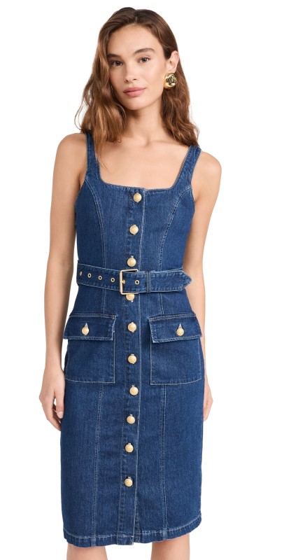 L'AGENCE Idy Button Front Tank Dress Glendale