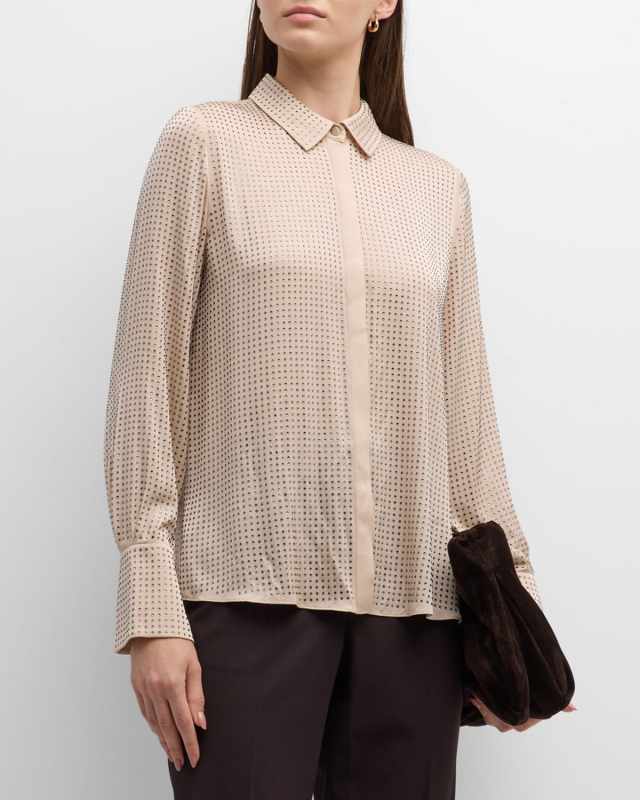 Callie Button-Down Rhinestone Blouse