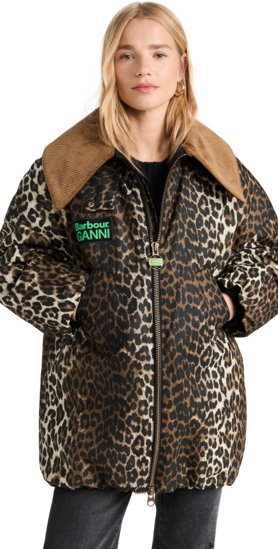 Barbour Barbour x Ganni Printed Bomber Leopard Print/Classic