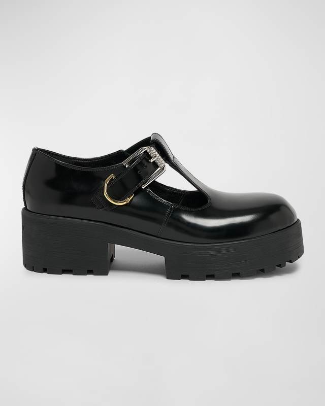Voyou Baby Leather Mary Jane Loafers