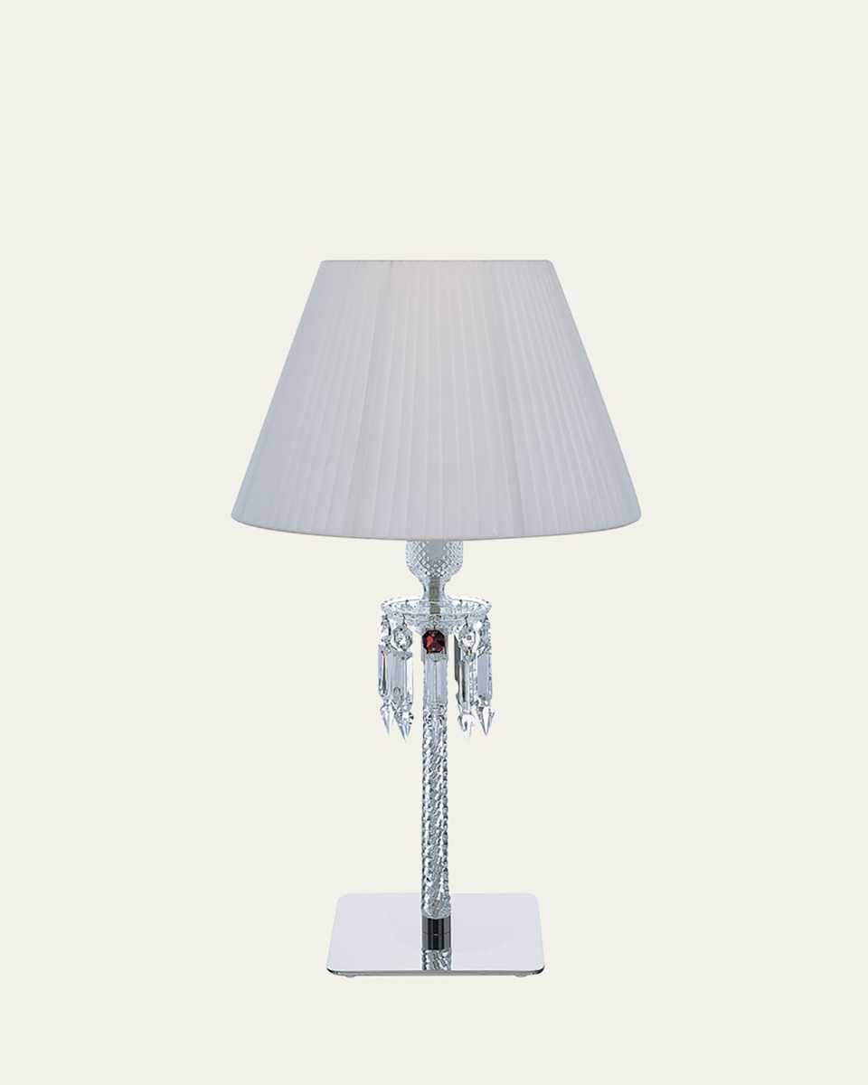 Torch Crystal Desk Lamp with White Shade