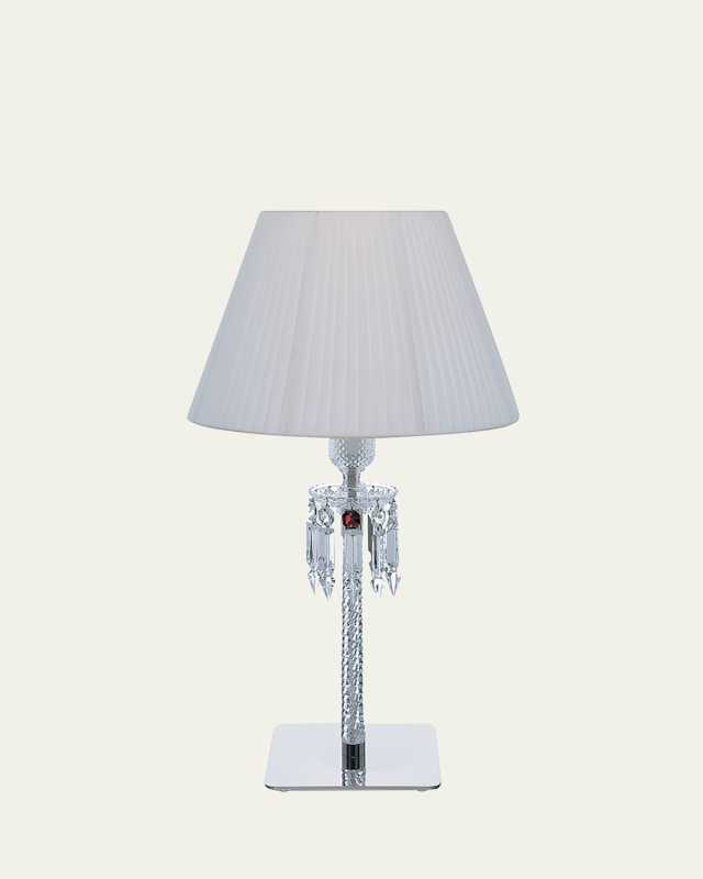 Torch Crystal Desk Lamp with White Shade