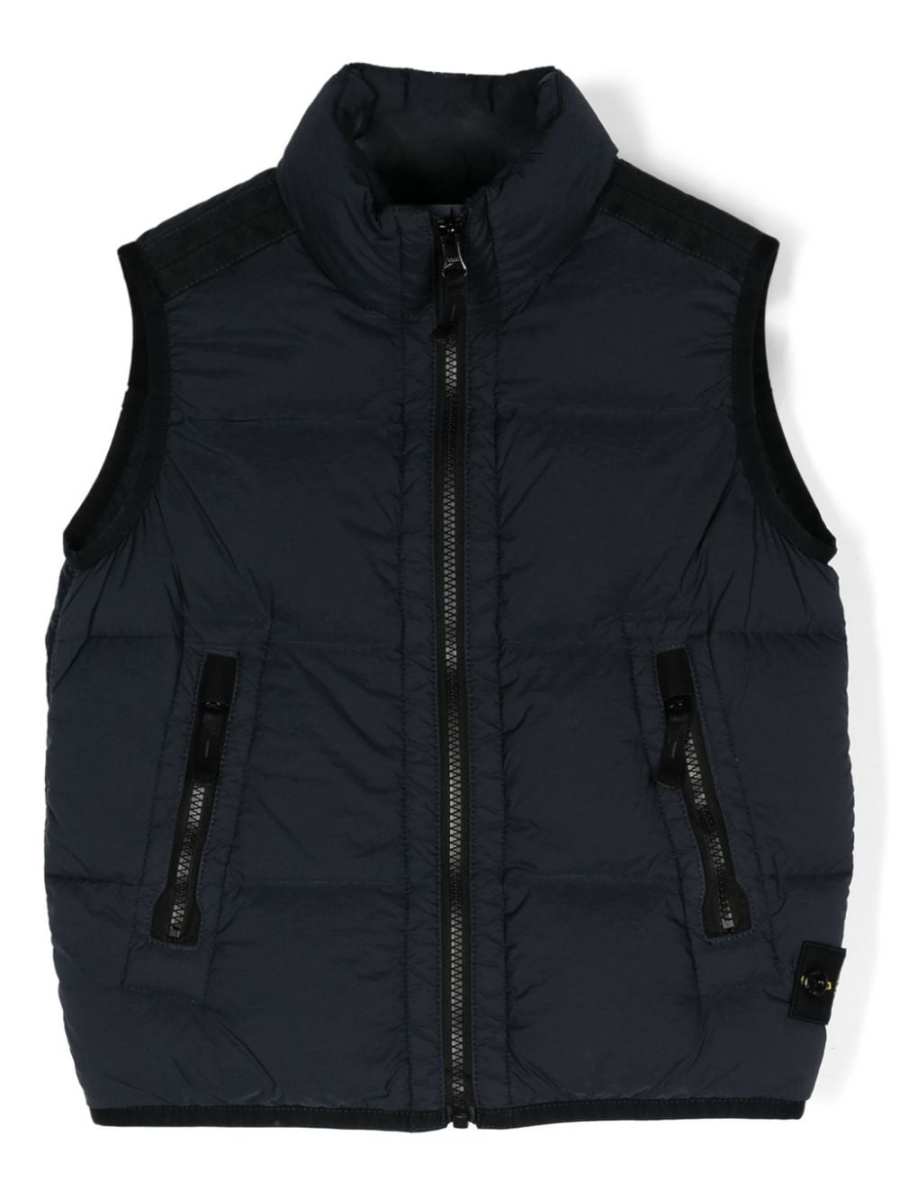 Compass-badge quilted gilet