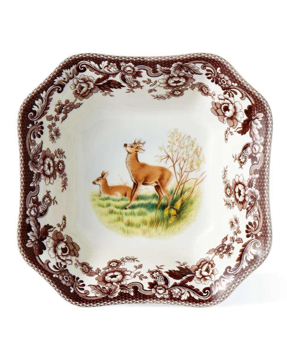 Deer Square Serving Bowl