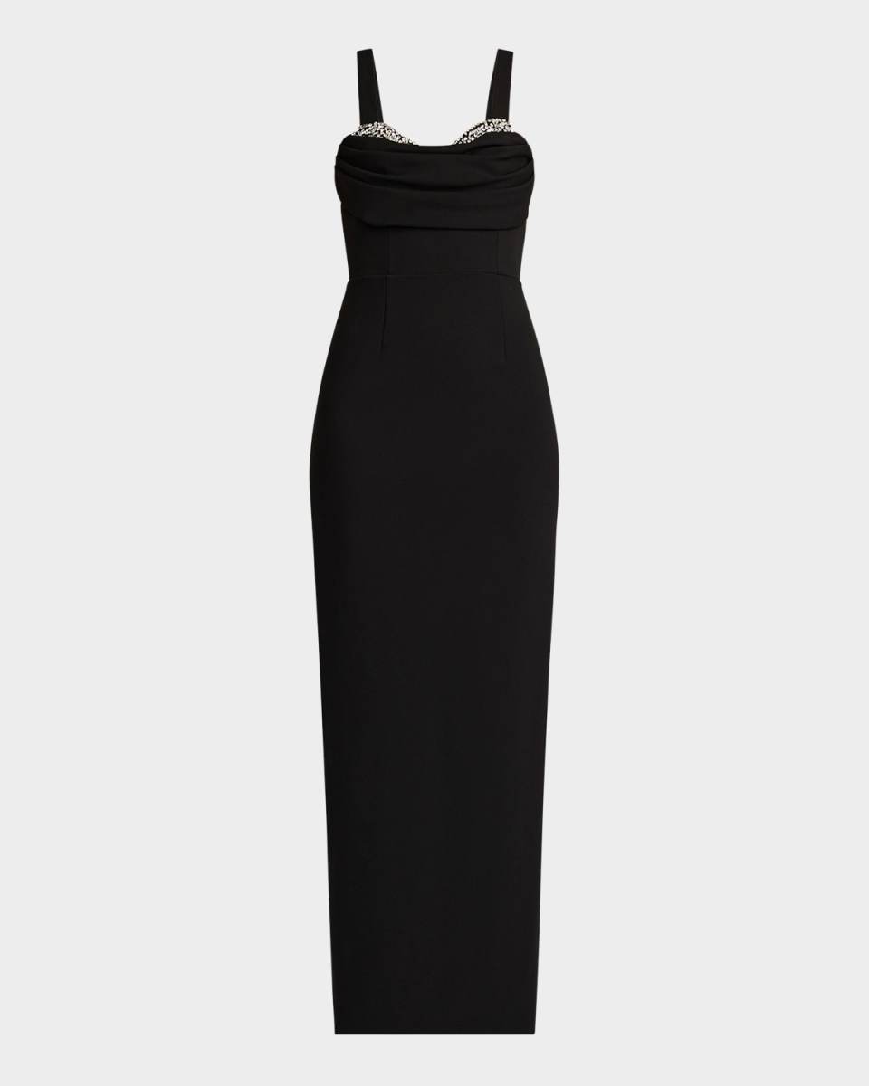 Crystal Peekaboo Column Gown