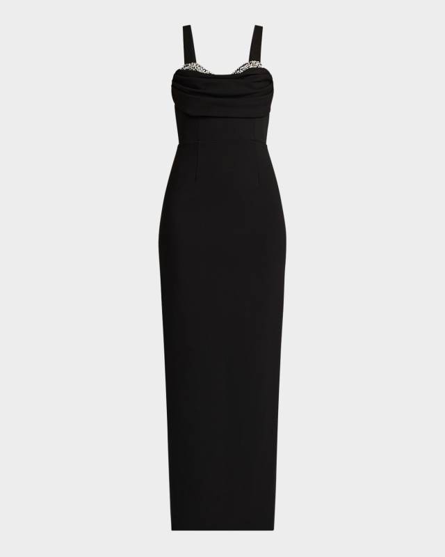 Crystal Peekaboo Column Gown