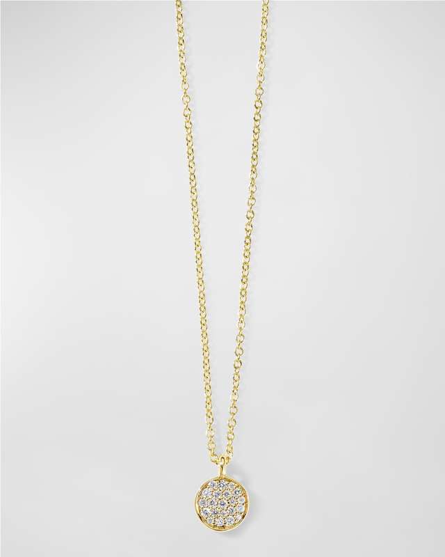 Mini Flower Pendant Necklace in 18K Gold with Diamonds