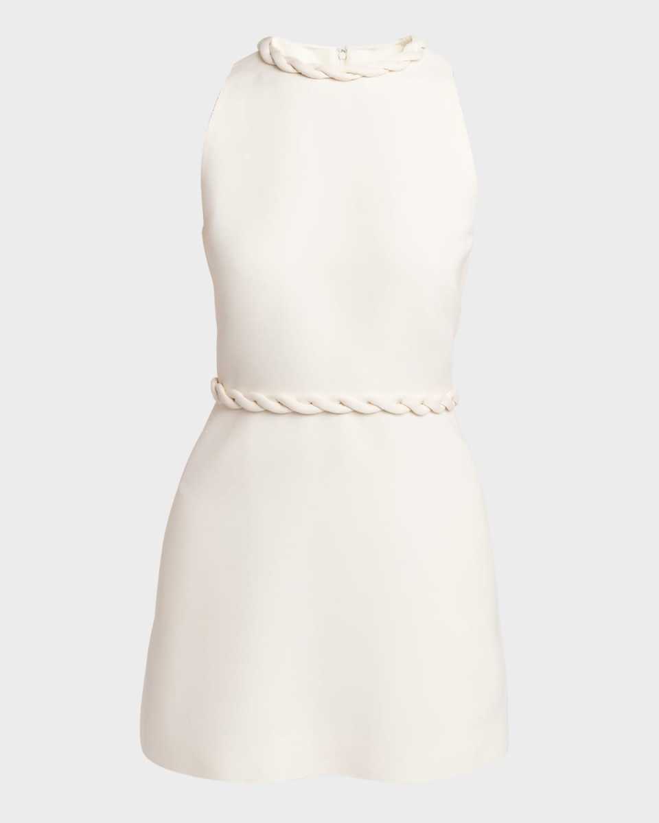 Twisted Sleeveless Solid Crepe Couture Mini Dress