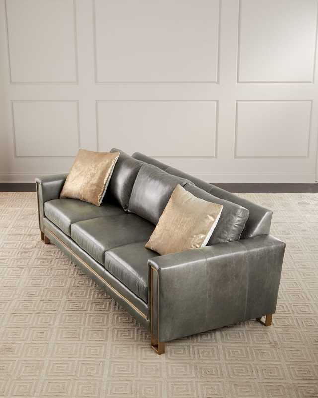 Brinkley Leather Sofa, 104"