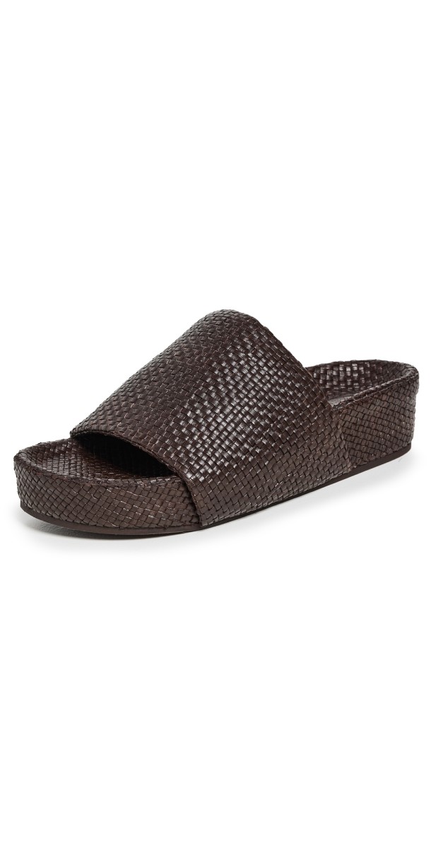 St. Agni Woven Everyday Flatform Slides Chocolate