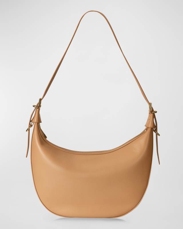 Reagan Zip Leather Hobo Bag