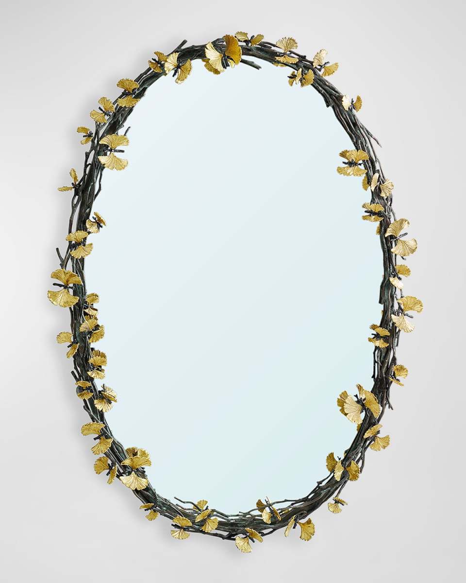 Butterfly Ginkgo Oval Wall Mirror - 39"