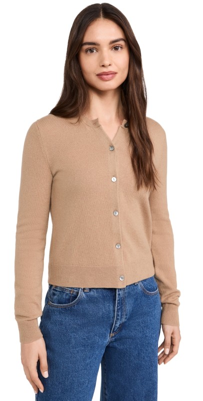 Theory Cashmere Cardi Royal Camel