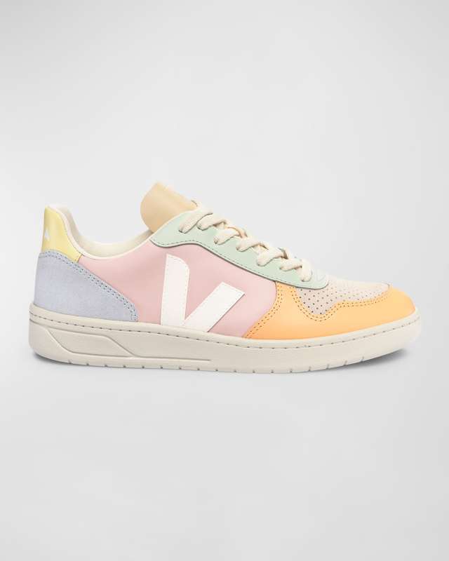 V-10 Colorblock Leather Low-Top Sneakers