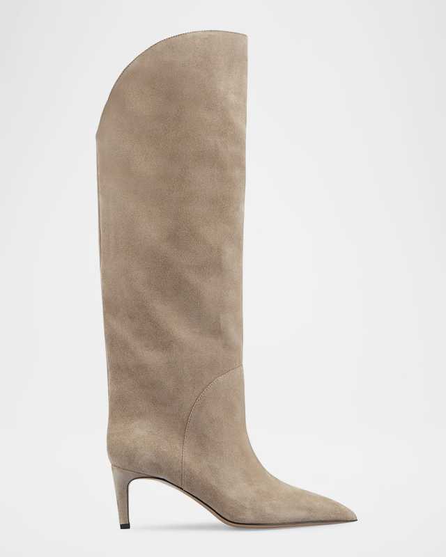 Gaia Suede Stiletto Knee Boots