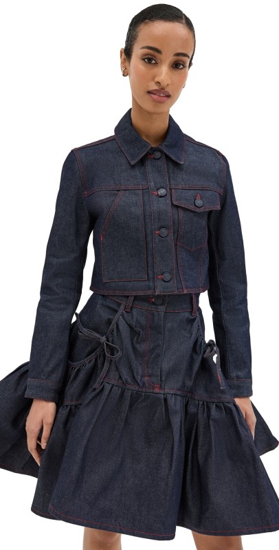 Cecilie Bahnsen Gracie Jacket Denim Indigo Indigo