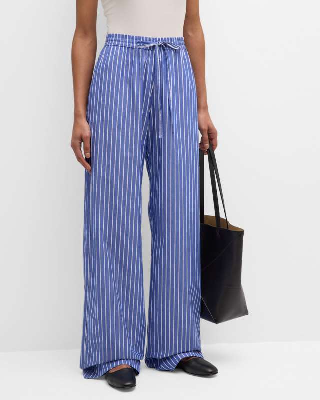 Striped Poplin Resort Pants