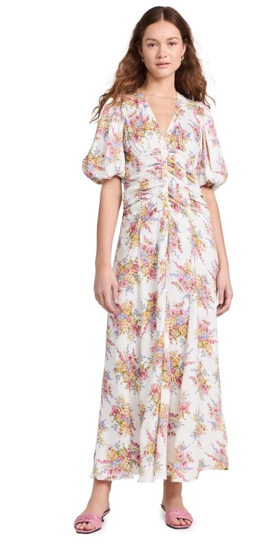 byTiMo Crepe Satin Ruching Gown Bright Bouquet