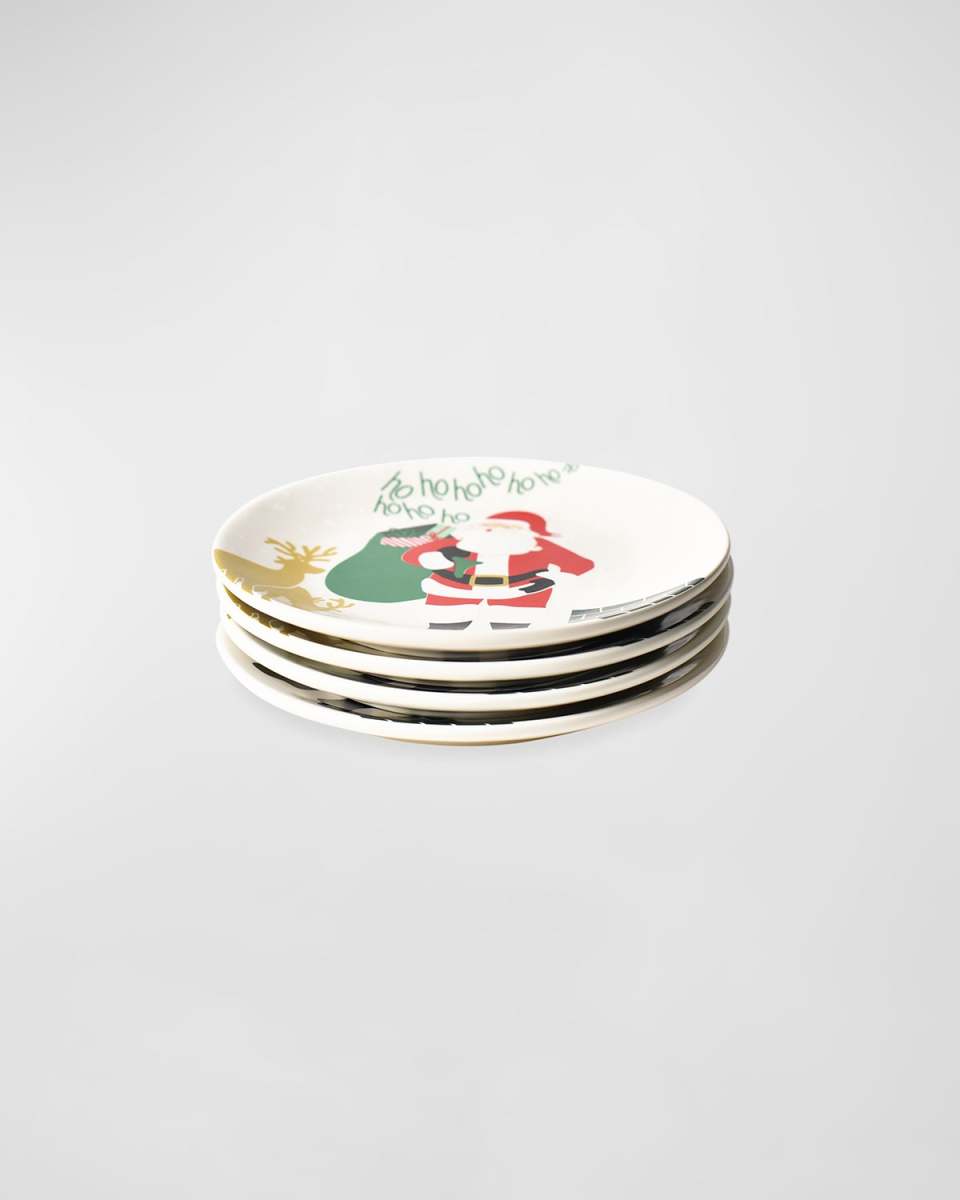 Christmas In The Village Rooftop Salad Plates, Set Of 4