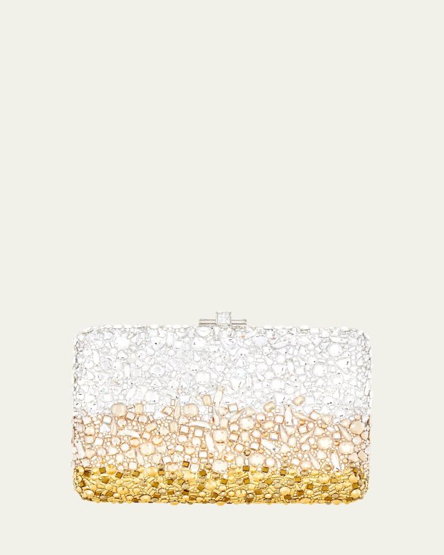 Effervescent Crystal Slim Clutch Bag