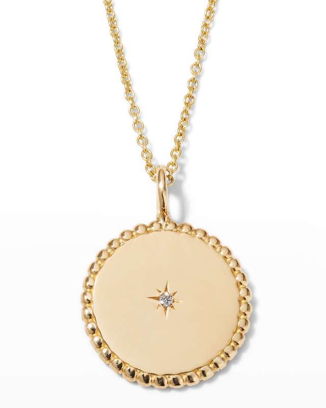 Alana 14K Gold Beaded Medallion Necklace
